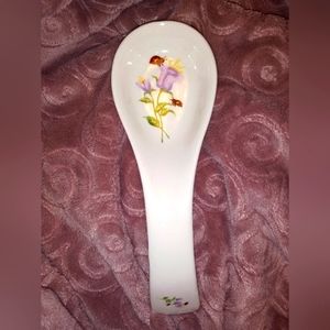 *HP* Floral Lady Bug Ceramic Spoon Holder